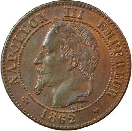 France Napoléon III - 2 Centimes, Tête laurée - 1862 BB Strasbourg