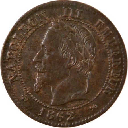 France Napoléon III - 2 Centimes, Tête laurée - 1862 K Bordeaux