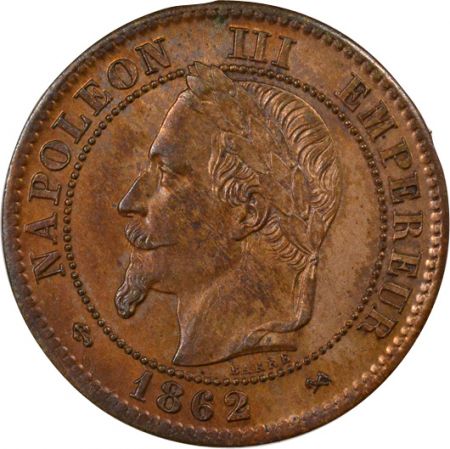 France Napoléon III - 2 Centimes, Tête laurée - 1862 K Bordeaux