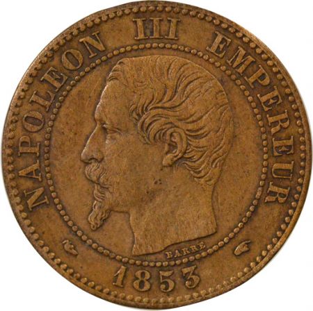 France Napoléon III - 2 Centimes, Tête nue - 1853 A Paris