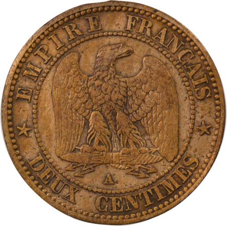 France Napoléon III - 2 Centimes, Tête nue - 1853 A Paris