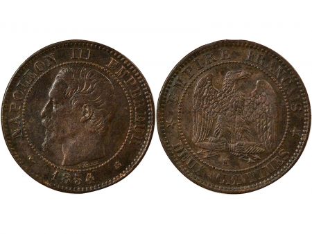 France Napoléon III - 2 Centimes, Tête nue - 1854 K Bordeaux