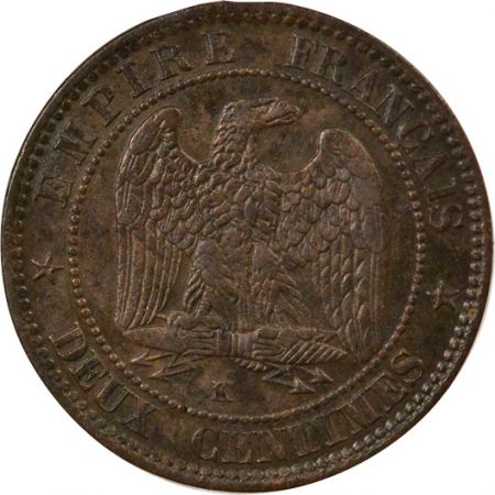 France Napoléon III - 2 Centimes, Tête nue - 1854 K Bordeaux