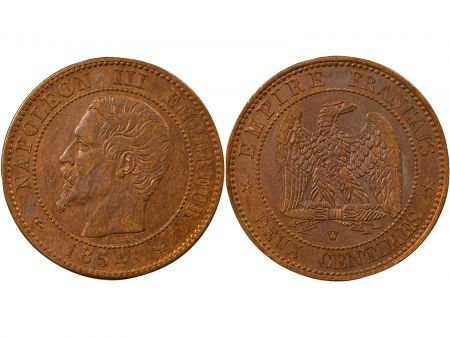 France Napoléon III - 2 Centimes, Tête nue - 1854 W Lille