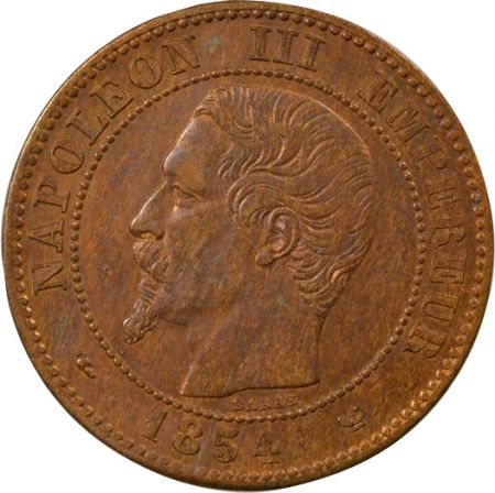 France Napoléon III - 2 Centimes, Tête nue - 1854 W Lille