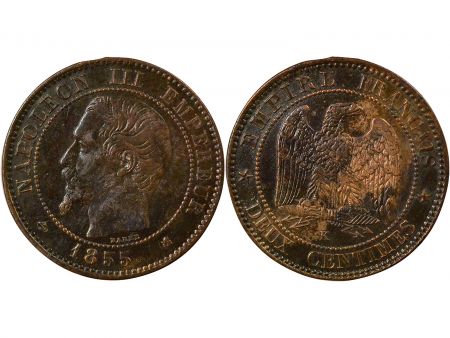 France Napoléon III - 2 Centimes, Tête nue - 1855 K Bordeaux