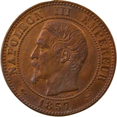 France Napoléon III - 2 Centimes, Tête nue - 1857 W Lille