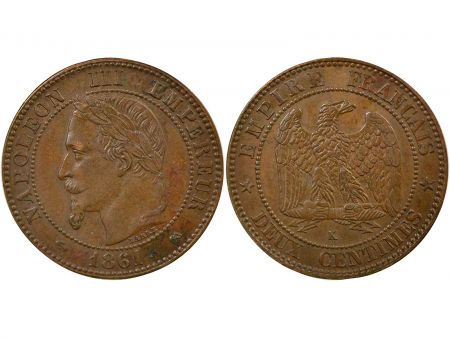 France Napoléon III - 2 Centimes 1861 K Bordeaux