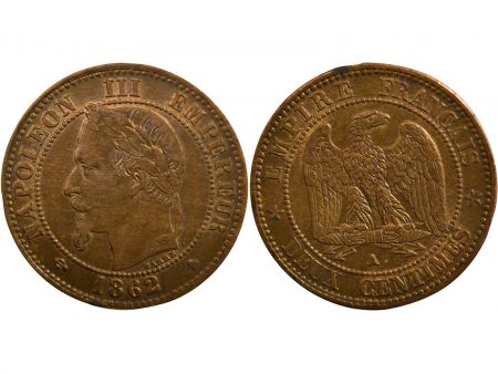 France Napoléon III - 2 Centimes 1862 A Paris