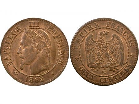 France Napoléon III - 2 Centimes 1862 BB Strasbourg