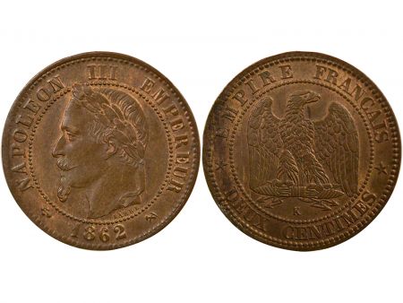 France Napoléon III - 2 Centimes 1862 K Bordeaux