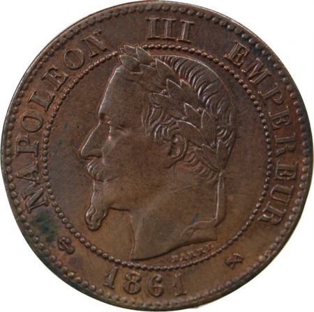 France NAPOLEON III - 2 CENTIMES TETE LAUREE - 1861 K BORDEAUX