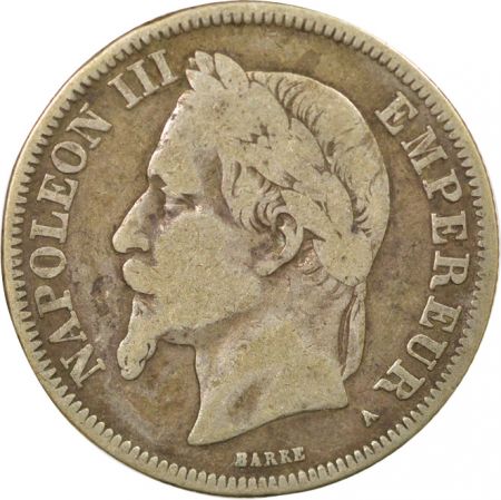 France Napoléon III - 2 Francs Argent, Tête laurée - 1869 A Paris