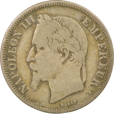 France Napoléon III - 2 Francs Argent, Tête laurée - 1870 A Paris