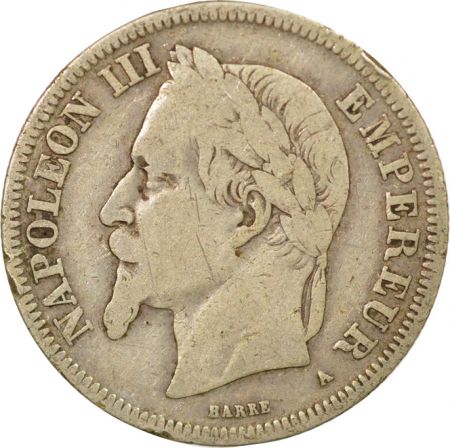 France Napoléon III - 2 Francs Argent, Tête laurée - 1870 A Paris