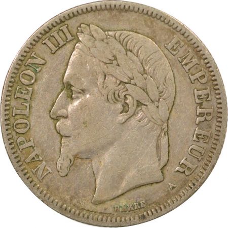 France Napoléon III - 2 Francs Argent, Tête laurée - 1870 A Paris