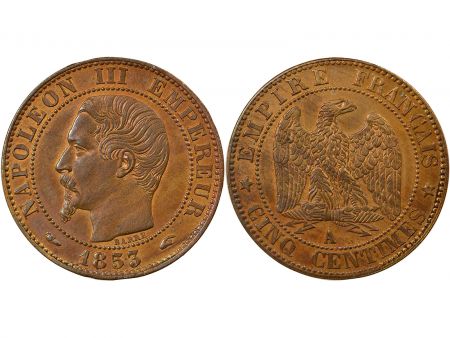 France Napoléon III - 5 Centimes, Tête nue - 1853 A Paris