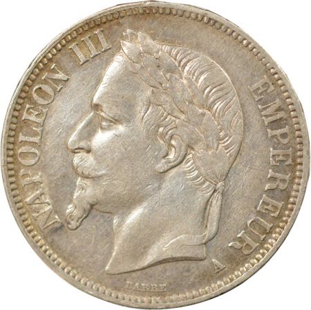 France Napoléon III - 5 Francs Argent, Tête laurée - 1867 A Paris