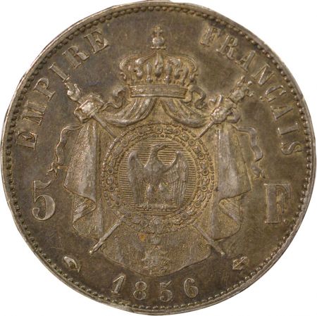 France Napoléon III - 5 Francs Argent, Tête nue - 1856 A Paris