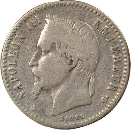 France Napoléon III - 50 Centimes Argent, Tête Laurée - 1867 A Paris