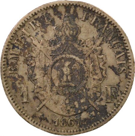 France Napoléon III - Franc Argent, Tête Laurée - 1867 K Bordeaux