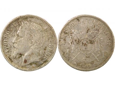 France Napoléon III - Franc Argent, Tête Laurée - 1868 A Paris