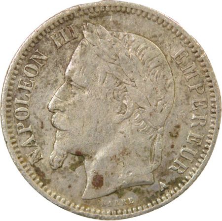 France Napoléon III - Franc Argent, Tête Laurée - 1868 A Paris