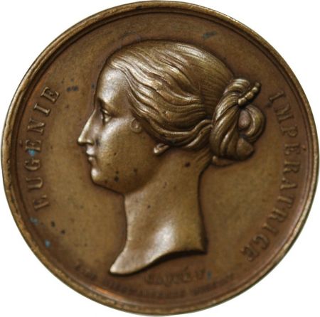 France NAPOLEON III, EUGENIE - MEDAILLE CUIVRE - COUPLE IMPERIAL