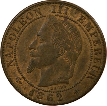 France NAPOLEON III, TÊTE LAURÉE - 1 CENTIME 1862 A PARIS