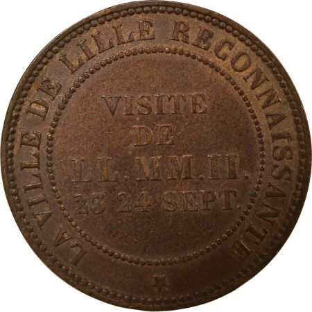 France NAPOLEON III, VISITE IMPERIALE DE LILLE - MODULE DE 10 CENTIMES - 23 ET 24 SEPTEMBRE 1853