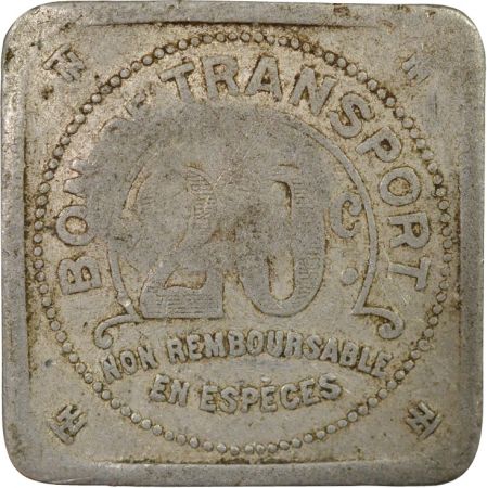 France Nécessite, Tramways de Nantes - 20 Centimes Aluminium - Composté