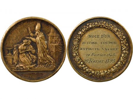 France Noce d\'Or - Médaille Argent, Justine Coudor & Hypolite Vachet - 1895