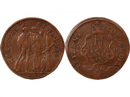 France NUREMBERG, HENRI IV - JETON CUIVRE - HERCULE ET PALAS, HK, 1589-1610