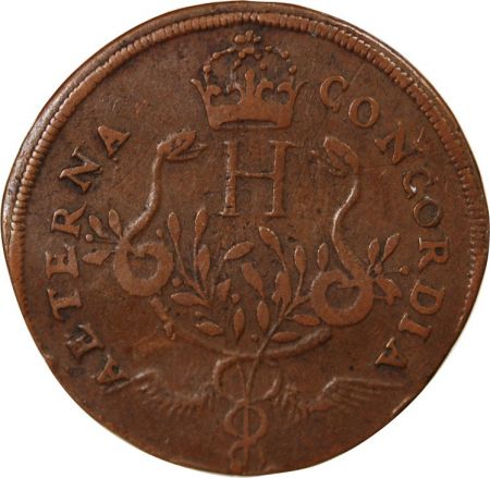 France NUREMBERG, HENRI IV - JETON CUIVRE - HERCULE ET PALAS, HK, 1589-1610