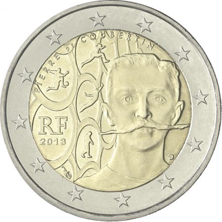 France Pierre de Coubertin - 2 Euros Commémo. 2013