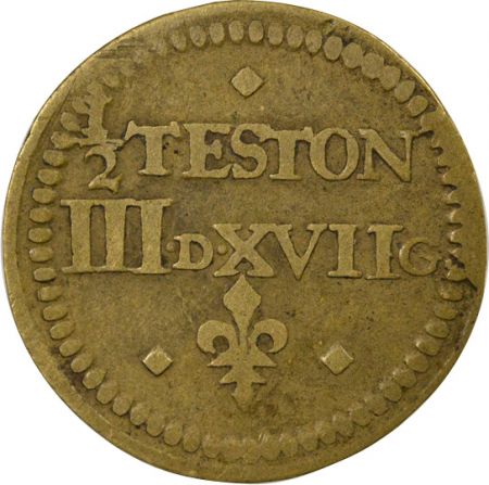 France Poids Monétaire - 1/2 Teston, Henri II / III