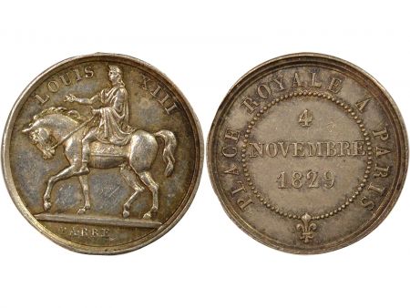 France Quinaire Argent, Statue de Louis XIII - 4 Novembre 1829