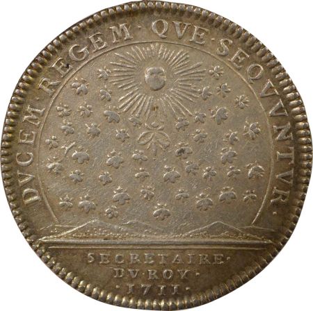 France Secrétaires du Roi, Louis XIV - Jeton Argent - 1711