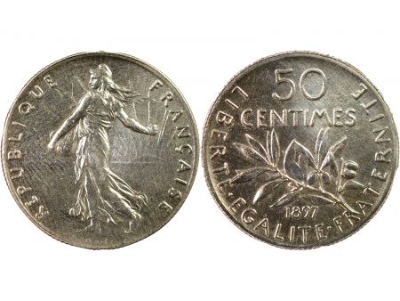 France Semeuse - 50 Centimes Argent - 1897 Paris