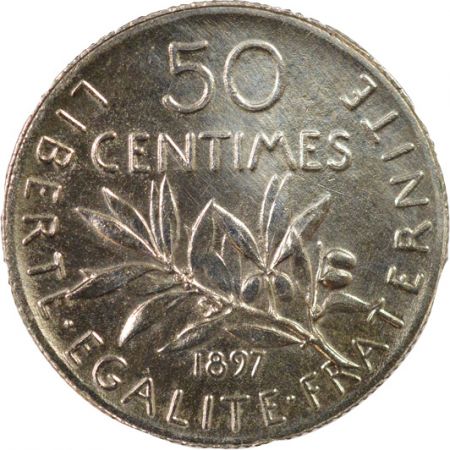 France Semeuse - 50 Centimes Argent - 1897 Paris