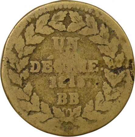 France Siège de Strasbourg, Louis XVIII - Décime, Poids Léger - 1815 BB