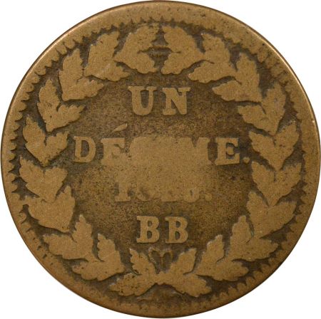 France Siège de Strasbourg, Louis XVIII - Décime, Poids Léger - 1815 BB