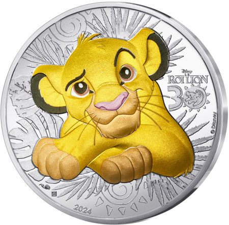 France Simba - 30 ans du Roi Lion - 10 Euros Argent Couleur 2024