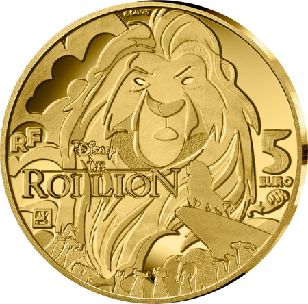 France Simba - 30 ans du Roi Lion - 5 Euros Or 2024