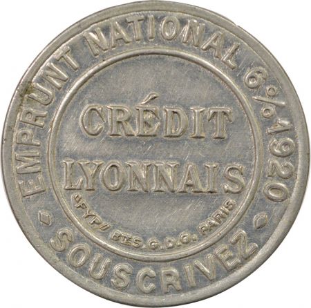 France Timbre Monnaie - 5 Centimes, Crédit Lyonnais, Type 7 - 1920 Paris