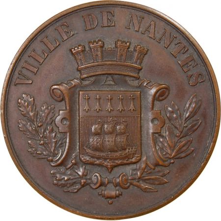 France VILLE DE NANTES  CONSERVATOIRE DE MUSIQUE - MÉDAILLE CUIVRE inscrite en 1879