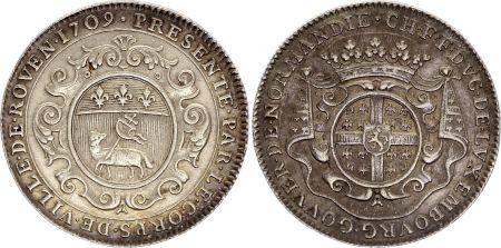 France Ville et Noblesse - Rouen 1709 - Charles-François Frédéric - Duc de Montmorency-Luxembourg - Argent