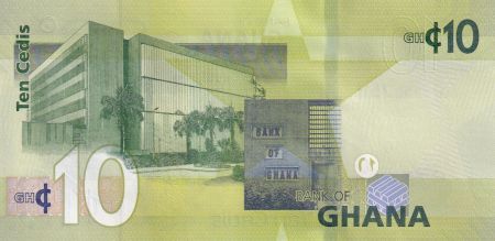 Ghana 10 Cédis  -  Bustes de principaux dirigeants du Ghana - 2022