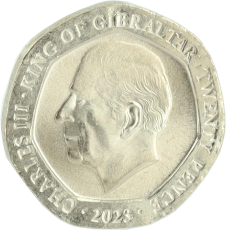 Gibraltar 20 Pence - Couronnement de Charles III - 2023