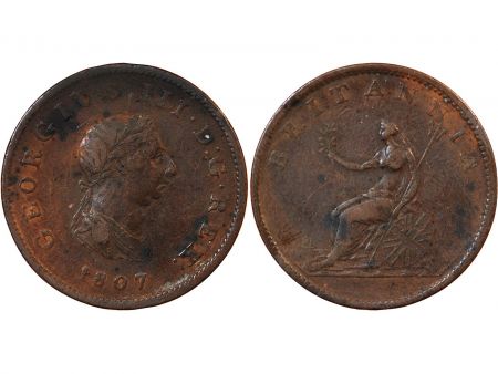 Grande Bretagne GRANDE-BRETAGNE  GEORGES III - 1/2 PENNY 1807